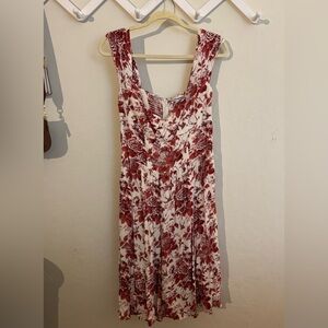 Reformation Red and White Floral Midi Dress